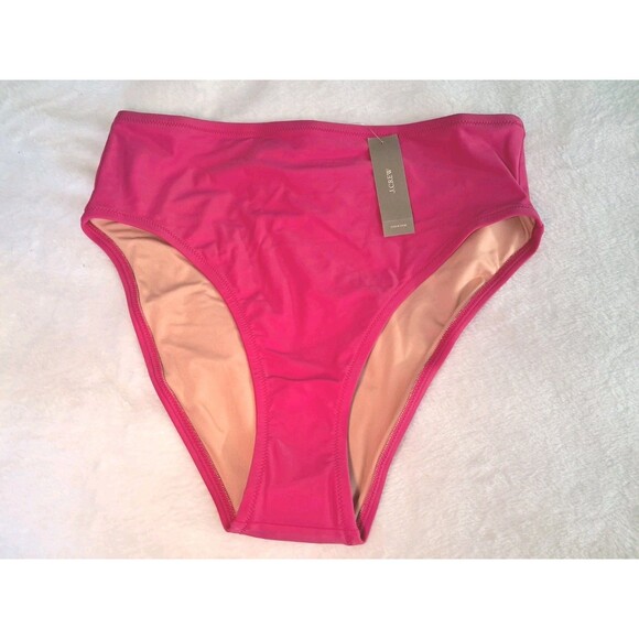 J.CREW Bikini Bottom Radiant Fuchsia High Rise Full Coverage BM642 Size M NWT - Picture 2 of 6